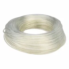 Metric polyurethane tubing with 6.5 mm inner diameter and 10 mm outer diameter, 500 ft length, beige color. Hardness Shore A 90 to 95, maximum operating pressure 170 psi at 180°F. Suitable for pneumatic and fluid transfer applications in industrial automation, robotics, and material handling.
