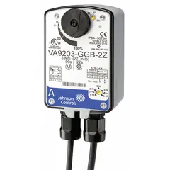 This 24V AC on/off fail-safe ball valve actuator is designed for use with VG1000 series ball valves. It provides spring-return operation for two-position flow control in HVAC and industrial fluid systems handling water or glycol solutions.