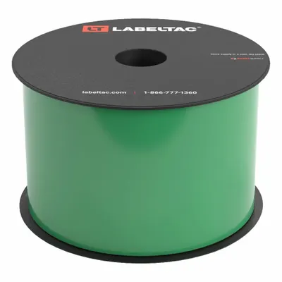 CREATIVE SAFETY SUPPLY LabelTac Pro Model High Temp Supply: 3 in x 100 ft, Vinyl, Green (Gloss) - LabelTac Thermal Transfer Continuous Label Rolls