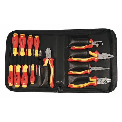 WIHA Insulated Tool Kit: Insulated, 14 Total Pcs - Tool Sets with Tool Case