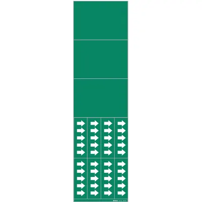BRADY Pipe Marker: Green, White, Fits 3/4 in and Smaller Pipe O.D., 3 Pipe Markers - Blank Adhesive Pipe Markers