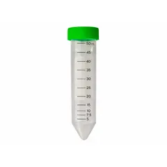 APPROVED VENDOR 50 mL PPCO Centrifuge Tube with Green Closure, Conical Bottom, Graduated