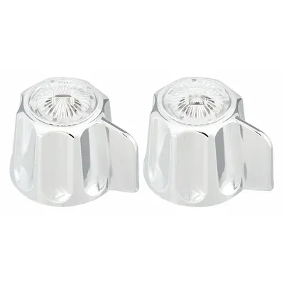 KISSLER Handle: Gerber, Knob Handle, Use with Hot/Cold Water Temp, Cast Metal, Chrome Finish - Knob Faucet Handles