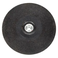 This 9-inch depressed center grinding wheel (Type 27) is made of aluminum oxide abrasive with 24 grit. It is designed for general purpose grinding of carbon and stainless steel. Common applications include weld removal, beveling, and surface blending in fabrication and maintenance tasks.