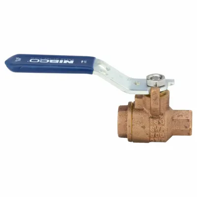 NIBCO Bronze Ball Valve, 1/4 in, FNPT x FNPT, Lever Handle, 600 psi CWP - Bronze Ball Valves