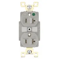 BRYANT Receptacle: Hospital Grade Fed. Spec., Duplex, 5-20R, Gray, 125V AC, 20 A, 2 Pole / 3 Wire (MPN BRY8300GRY)