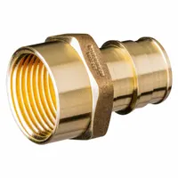 Brass expansion barbed tube fitting with 19/32 in inner diameter and 3/4 in pipe size. Uses expansion PEX connection method. Suitable for joining PEX tubing to threaded fittings in plumbing and hydronic heating systems