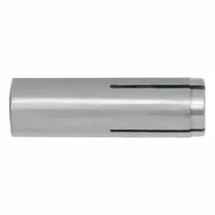 Stainless steel drop-in anchor for concrete and masonry. 3/8 in diameter, 1 in overall length, coarse thread. 100-piece pack.