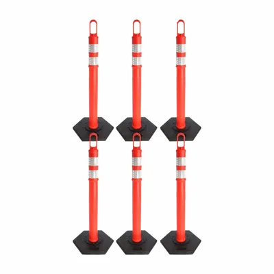 MR. CHAIN Delineator Kit: MUTCD/NCHRP-350, Portable, 47 1/2 in Overall Ht, Looper Top - Temporary Traffic Delineator Posts with Chain