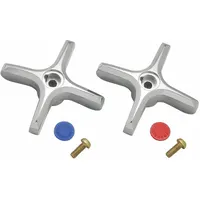 Metal cross handle for Speakman Commander Series faucets, finished in chrome. Designed for hot and cold water applications. Includes index buttons and mounting screws