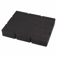 Black foam insert for PACKOUT tool storage systems. Measures 16 5/16 in W x 4 13/16 in H x 12 1/2 in L. Customizable by cutting to create tailored cutouts for securing tools and preventing movement during transport or storage