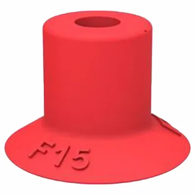 PIAB Vacuum Pad: Plain Pad without Adapter, 10.92 mm Pad Dia, Chloroprene, Black - Flat Type with Ribs Packaging Industry Vacuum Pads