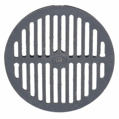 ZURN Grate: Round, 8 in Overall Dia, 1 1/4 in Overall Ht, Cast Iron, Unfinished - Medium-Duty Floor Drain Grates (Class B)