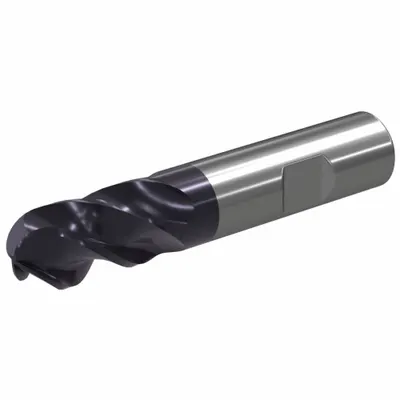 WIDIA Ball End Mill: Carbide, TiAlN Coated, 4 Flute, 1" Mill Dia, 1-1/2" LOC - Fast-Cutting Carbide Ball End Mills for Steel & Cast Iron