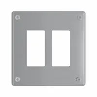 LEGRAND Wall Plate: Decorator-Rocker, 2 Gang, Silver, Jumbo Size (MPN WSP62G1PS)