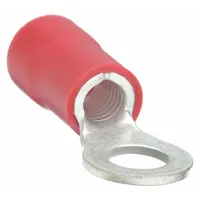 Ring Terminal: Red, Vinyl Insulation, 1/4 in Stud Size, 8 AWG to 8 AWG Wire Sizes, 600 V