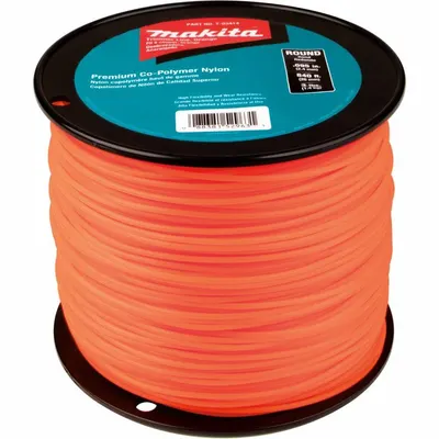 MAKITA Trimmer Line: Co-Polymer Nylon, 0.095 in Dia, 840 ft Overall Lg, Round - String Trimmer Line