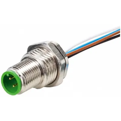 MURRELEKTRONIK M12 Male Rear Mounting Receptacle, A-Coded, 5-Pin, 0.5 m Lead - M12 Receptacles for Signal & Low-Power Applications