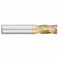 APPROVED VENDOR Square End Mill: Carbide, TiN Coated, 4 Flute, 1/2" Mill Dia, 1-1/4" LOC, 3" OAL (MPN 206-001203B)