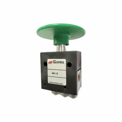 ARO Manual Air Control Valve: 460, Two-Way / Two-Position, Button, Green - ARO 400 Series Manual Air Control Valves