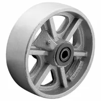 ALBION Caster Wheel: 8 in Wheel Dia., 1 1/2 in Wheel Wd, Iron, 1,800 lb Load Rating, Roller, Silver (MPN CA0820112)
