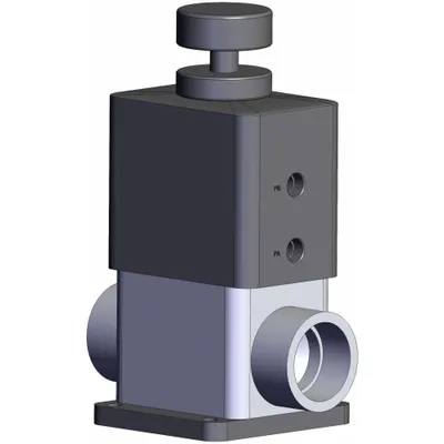 SMC Chemical Liquid Valve: 1 in, Air to Air, Fail Closed, PFA, 1/2 in NPT - High-Purity Pneumatically-Actuated Diaphragm Valves
