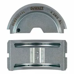 U-die die set for crimping #4 AWG aluminum wire. Designed for use with the DEWALT DCE310 crimper. Suitable for aluminum conductor terminations in electrical installations.