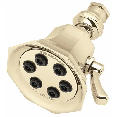 SPEAKMAN Fixed Showerhead: Vintage S-2255, 2.5 gpm Fixed Showerhead Flow Rate, Brass - Multi-Pattern Fixed Showerheads