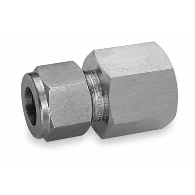 HAM-LET Compression Fitting Adapter: 12 mm OD x 1/8 in Pipe Fitting Size - Double-Ferrule Stainless Steel Fittings