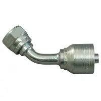 AEROQUIP Hydraulic Crimp Fitting: Steel x Steel, 45° Elbow, -12 For Hose Dash Size, Metric x Crimp (MPN 1A20DLA12)