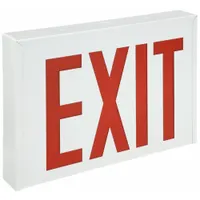 Exit Sign: Emergency Battery Backup, LED, White, Red, 1 Faces, Ceiling, Nickel Cadmium, 120/277 V AC (MPN LXNY W 3 R EL)