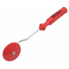 This concrete touch up wheel is designed for finishing and repairing small areas of freshly placed concrete. It is suited for smoothing and touch-up work on slabs, sidewalks, and other flatwork. The tool features a 5-1/4 in handle length.