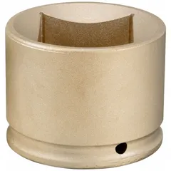 This non-sparking impact socket is designed for use in hazardous environments where spark reduction is critical. With a 3/4" drive and 1-7/16" socket size, it features a 4-point configuration for square fasteners. The unfinished finish and impact-rated construction suit heavy-duty fastening and loosening tasks.