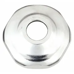 This brass valve cap is designed for use with hot and cold water in Quaturn Series faucets. It features a polished chrome plate finish and serves as a flow control component for commercial restroom and kitchen faucet applications.