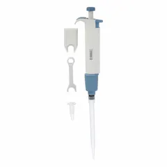 Manual fixed-volume single-channel pipettor with a maximum capacity of 5,000 µL. Light gray finish. Used for precise liquid handling in laboratory applications such as sample preparation, reagent addition, and serial dilutions.