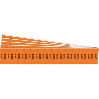 BRADY Pipe Marker: Caustic, Orange, Black, Fits 3/4 in and Smaller Pipe O.D. - Caustic Adhesive Pipe Markers
