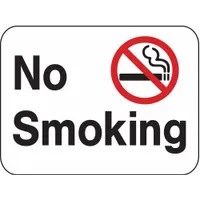 No Smoking Sign: Aluminum, Mounting Holes Sign Mounting, 18 in x 24 in Nominal Sign Size (MPN SM-022-24HA)