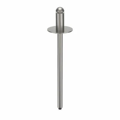 POP AVDEL Large Flange Blind Rivet, 0.122" dia, 1 52/97" L, Plain, 500 PK - Large Flange Blind Rivets