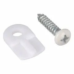This white, unfinished screen clip from PRIME-LINE is used to secure screen material into window or door frames. With a 13/16 in overall length, it provides a simple hold for standard screen frame installation in residential and light commercial applications.