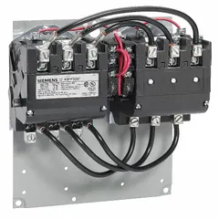 This reversing NEMA magnetic contactor controls the direction of three-phase AC motors, enabling forward and reverse operation without external switching. With 3 poles, NEMA Size 2, and a rating of 45 A at 480V AC, it is suited for heavy-duty machinery in applications such as conveyors, hoists, and pumps.