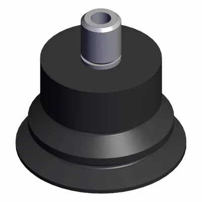 SMC Bellows Cup: Bellows, M5 x 0.8, 20 in Pad Dia, Urethane Rubber, Black, 50-60 - Bellows Type Automotive Industry Vacuum Pad Assemblies