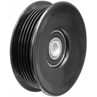 DAYCO Idler Pulley: Idler Pulley, 89170, Serpentine, Ribbed, Flanged Flange, 6 Grooves, Light Duty