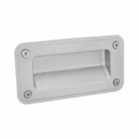 JW WINCO Recessed Pull Handle: Unthreaded Holes, Stainless Steel, Silver, Tray, 6.1 in Overall Lg (MPN 7332-155-A-2-GS)