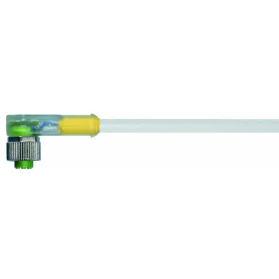 MURRELEKTRONIK Cordset: M12 Female Right Angle X Bare Wire, 4 Pins, Gray, PUR, 5 m Cable Lg - Single-Ended Cordsets with Status LED & PUR Jacket for Twisting Applications