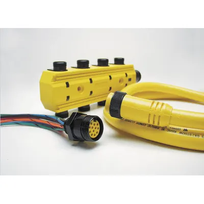 BRAD HARRISON Cordset: 1"-16 Female Straight x Bare Wire, 7 Pins, Yellow, PVC, 12 ft Cable Lg - Single-Ended Cordsets