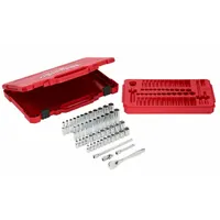 MILWAUKEE Socket Wrench Set: 1/4 in Drive, 50 Piece, 6-Point, Metric/SAE (MPN 48-22-9004)