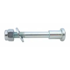 Replacement pivot shoulder bolt and lock nut assembly for hand trucks. Allows smooth rotation of the handle or frame during operation. Essential for maintaining proper function in material handling equipment.