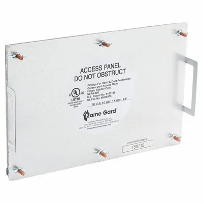 FLAME GARD Duct Access Door: 7 in x 15 in, 16 ga, Steel, Thumbscrews, 2,300°F Max Temp Rating - Fire-Rated Flat Access Doors