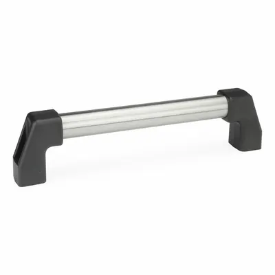 JW WINCO Pull Handle: Threaded Holes, Rear-Mount, 19.69 in Mounting Hole Center to Center - Load-Rated Straight-Leg Tubular Pull Handles