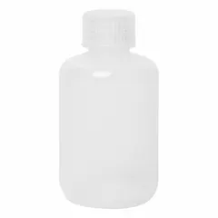 Polypropylene Narrow Mouth Round Lab Bottle, 4 fl oz (125 mL), Colorless, Unlined Closure Included